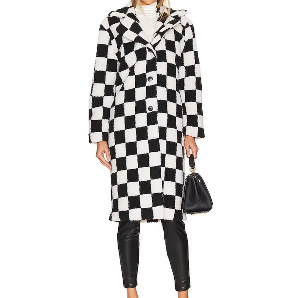 Steve Madden Black and White Checkered Coat
